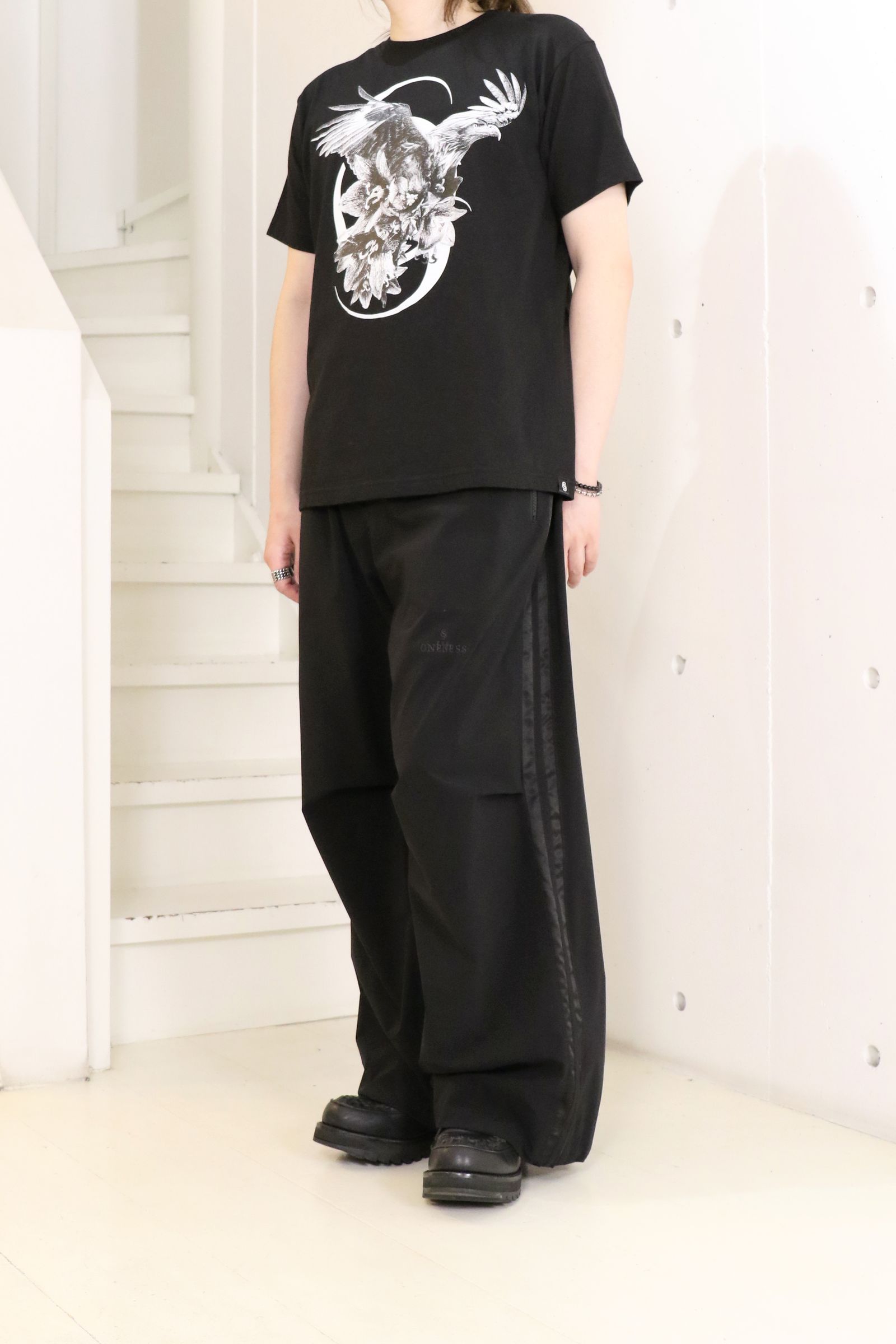 Sustainable Tuffeta Line Loose Pants / ライン ルーズパンツ