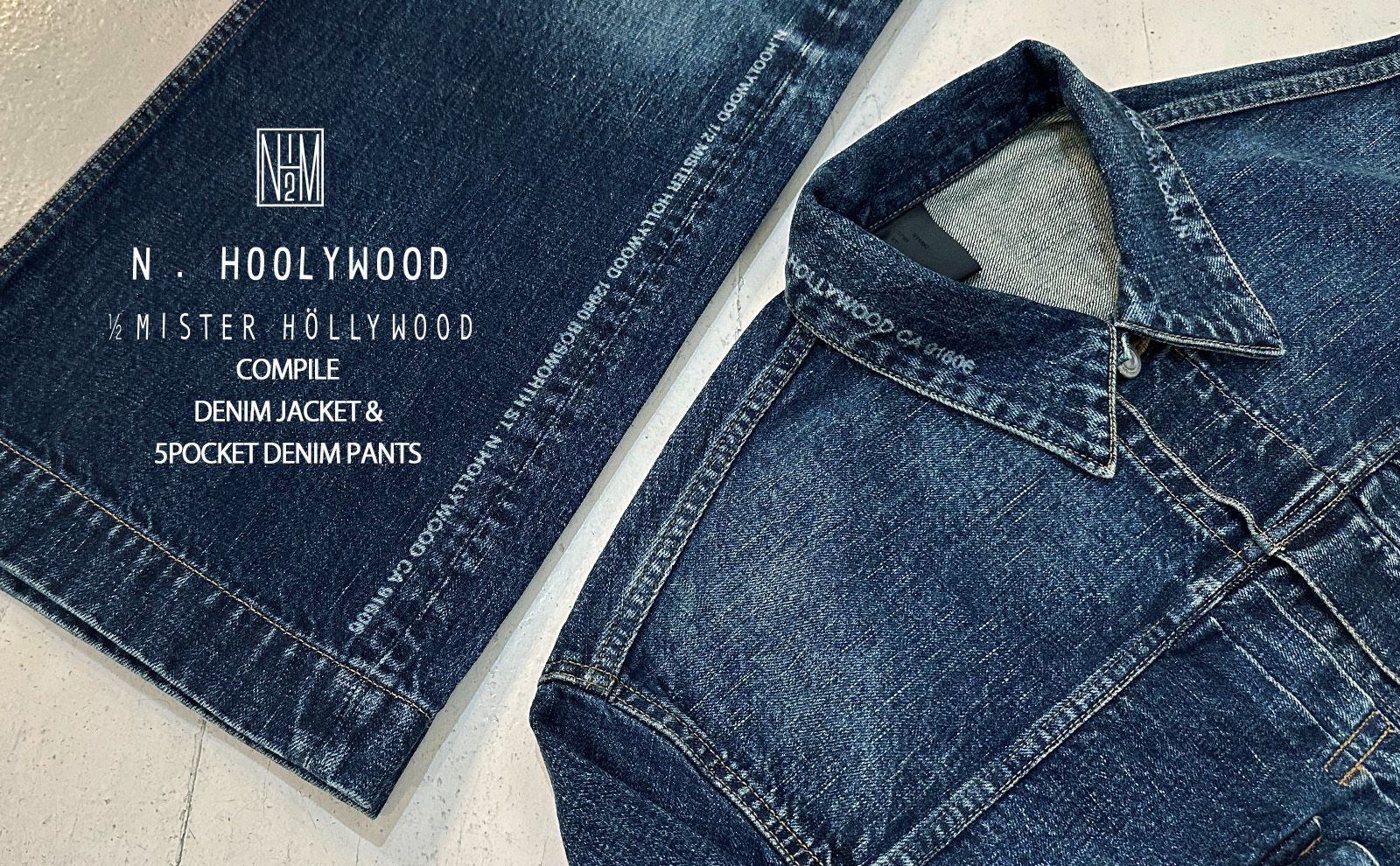 N.HOOLYWOOD COMPILE DENIM JACKET & 5POCKET DENIM PANTS