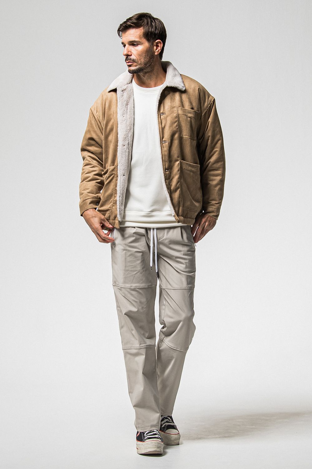 FRIDAY STANDARD LOGO VELOURS FLEECE TRINER / FRIDAYコラボ スタンダードロゴ 裏ベロアフリーストレーナー