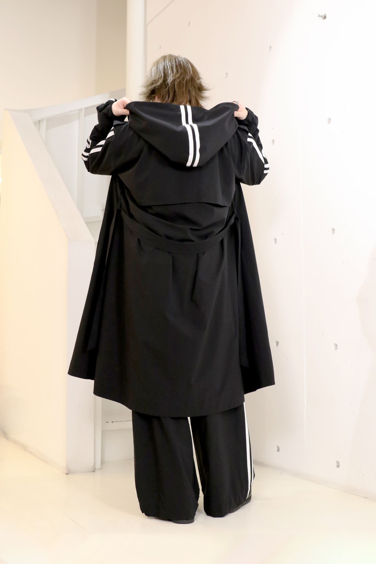 Sustainable Tuffeta Line Big Silhouette Hoodie / ライン ビッグシルエット フーディー