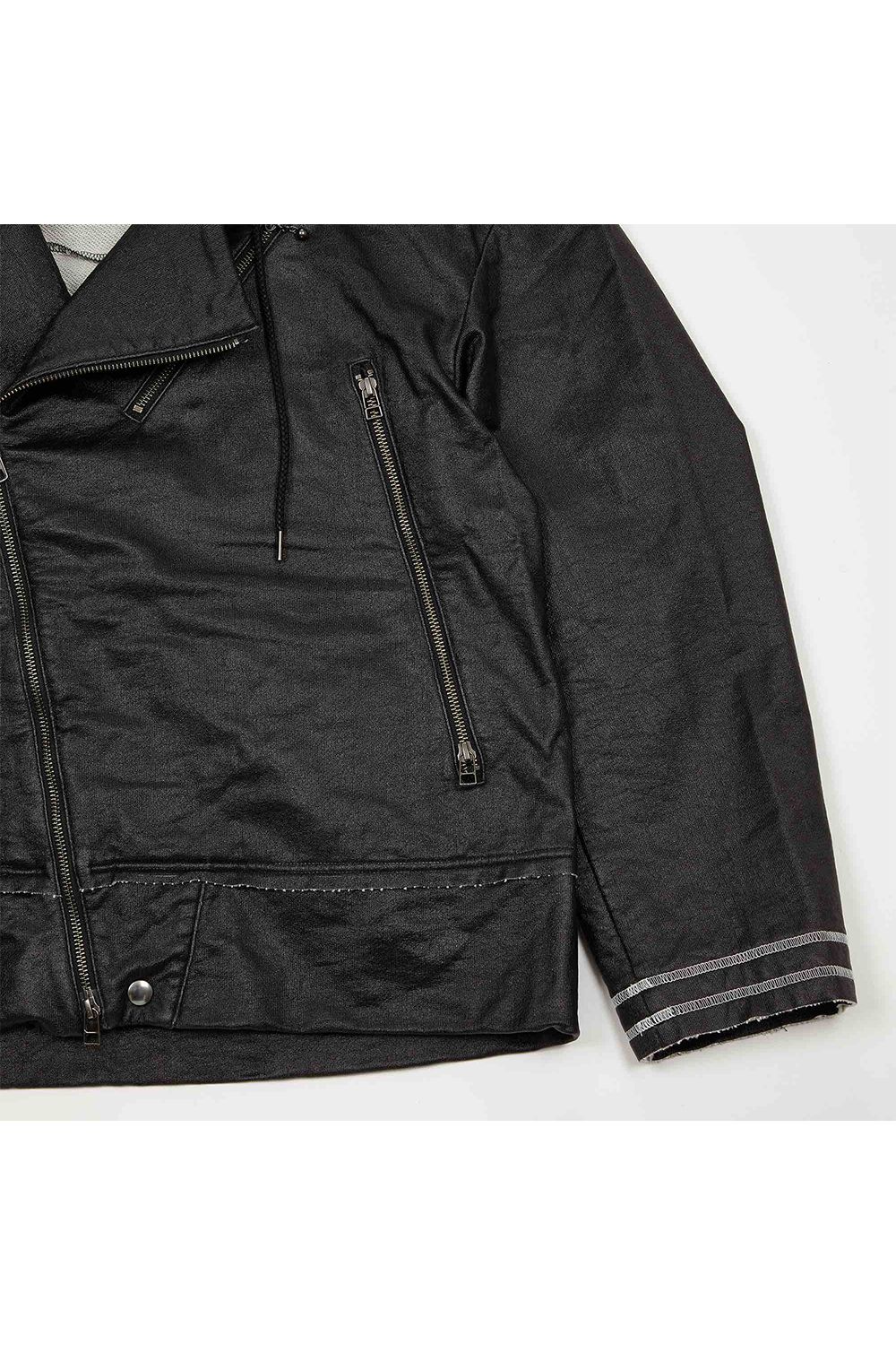 Leather like sweater hoodie / レザー ライク スウェット フーディー
