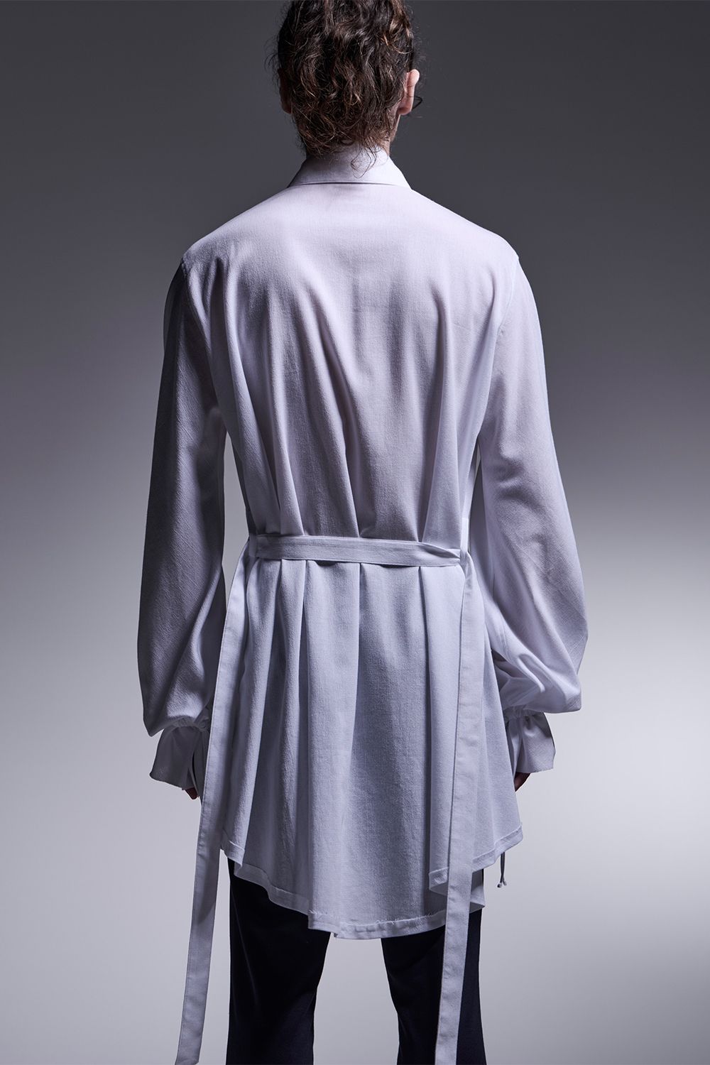 CHIRIMEN Shirring Frill Shirt / 縮緬 シャーリングフリルシャツ