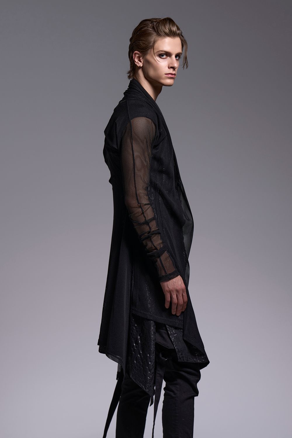 Mesh Dolman Sleeve Cardigan / メッシュ ドルマンスリーブ カーディガン