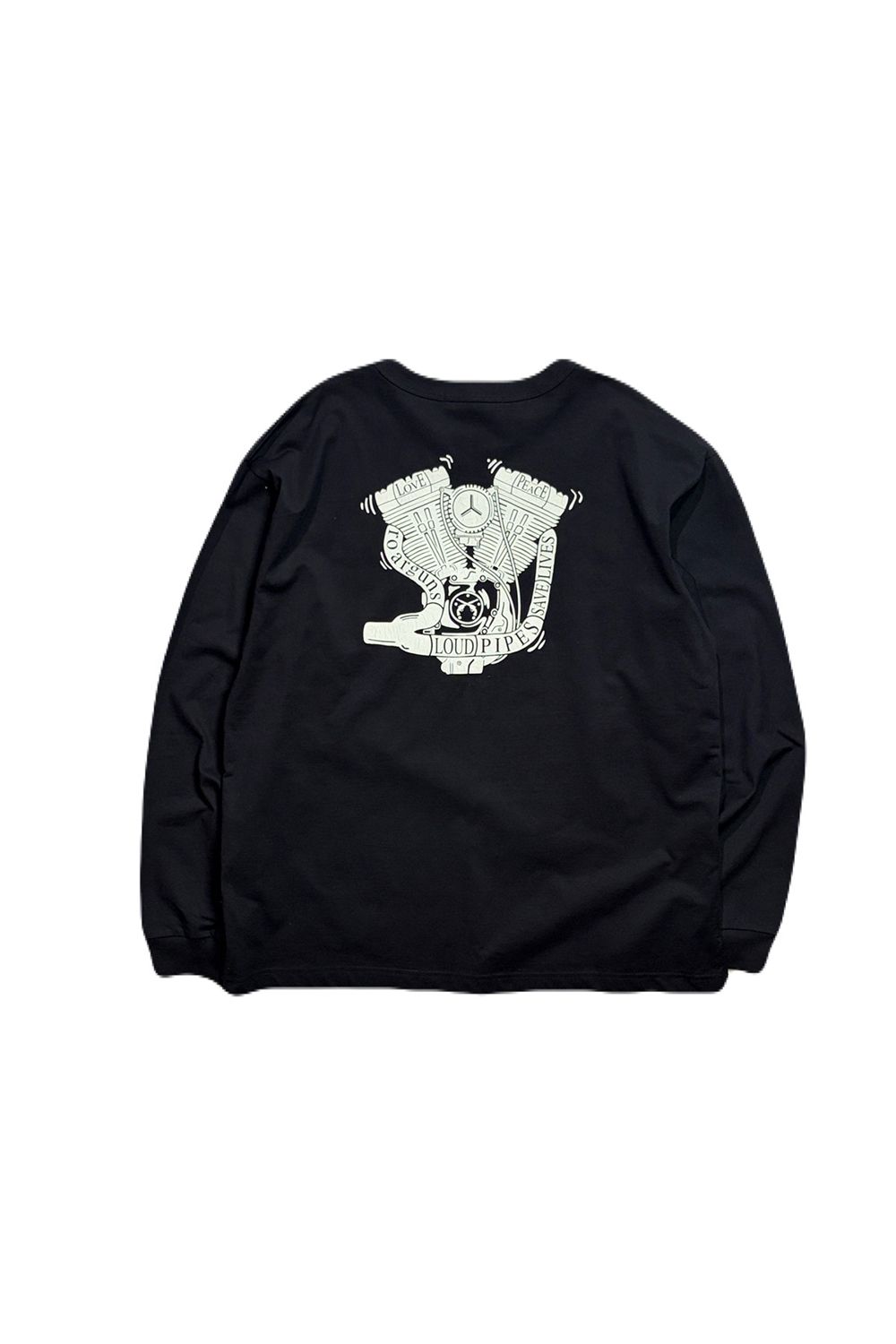 ORG/CO L/TEE ENGINE / オーガニックコットン エンジングラフィックプリント ロングスリーブ Tシャツ