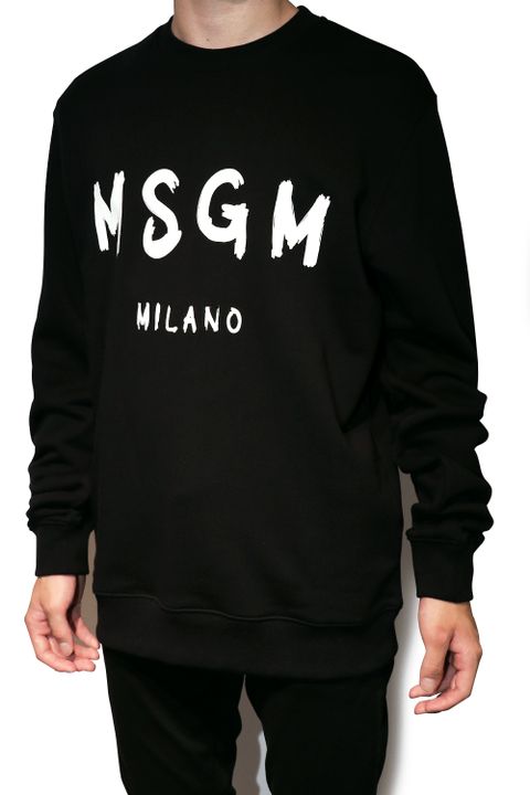 CREW NECK SWEATSHIRT With BRUSHSTROKE LOGO