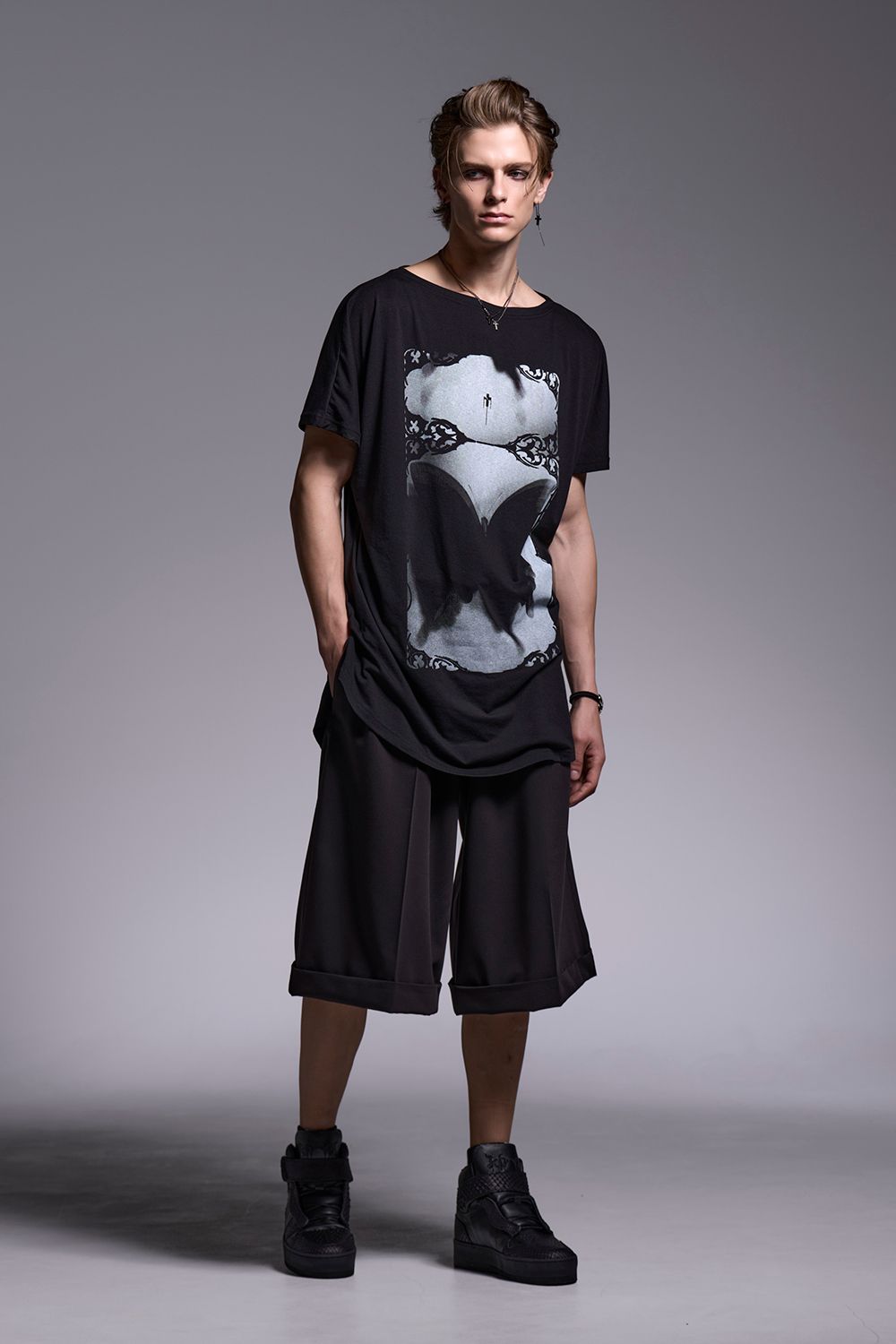 T/R 3/4 Wide Slacks / T/Rギャバジン 7部丈 ワイドスラックス