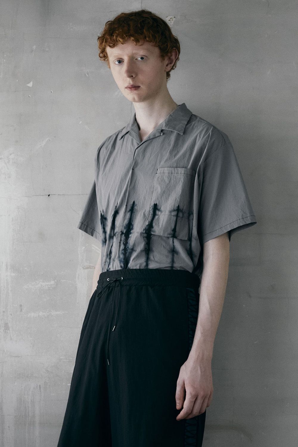 Hand-dyed open collar SH  / ハンドダイ オープンカラー シャツ