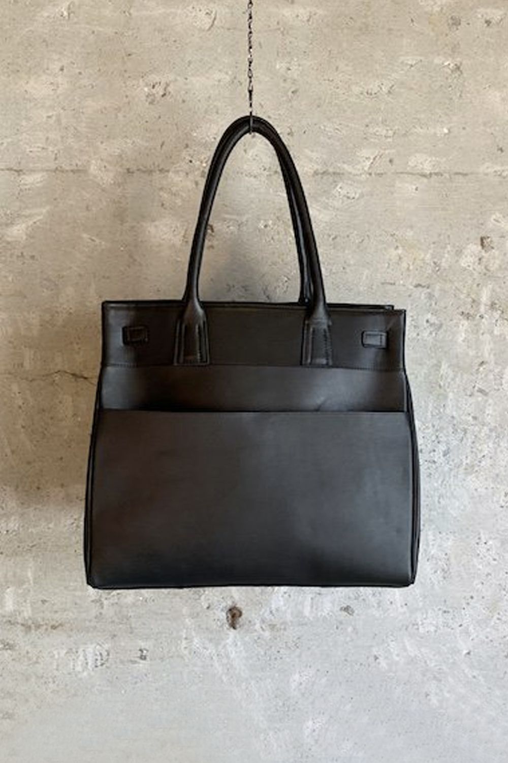 M.U.L. - TOTE(L) BLACK × S/SILIVER METAL - Hair Calf