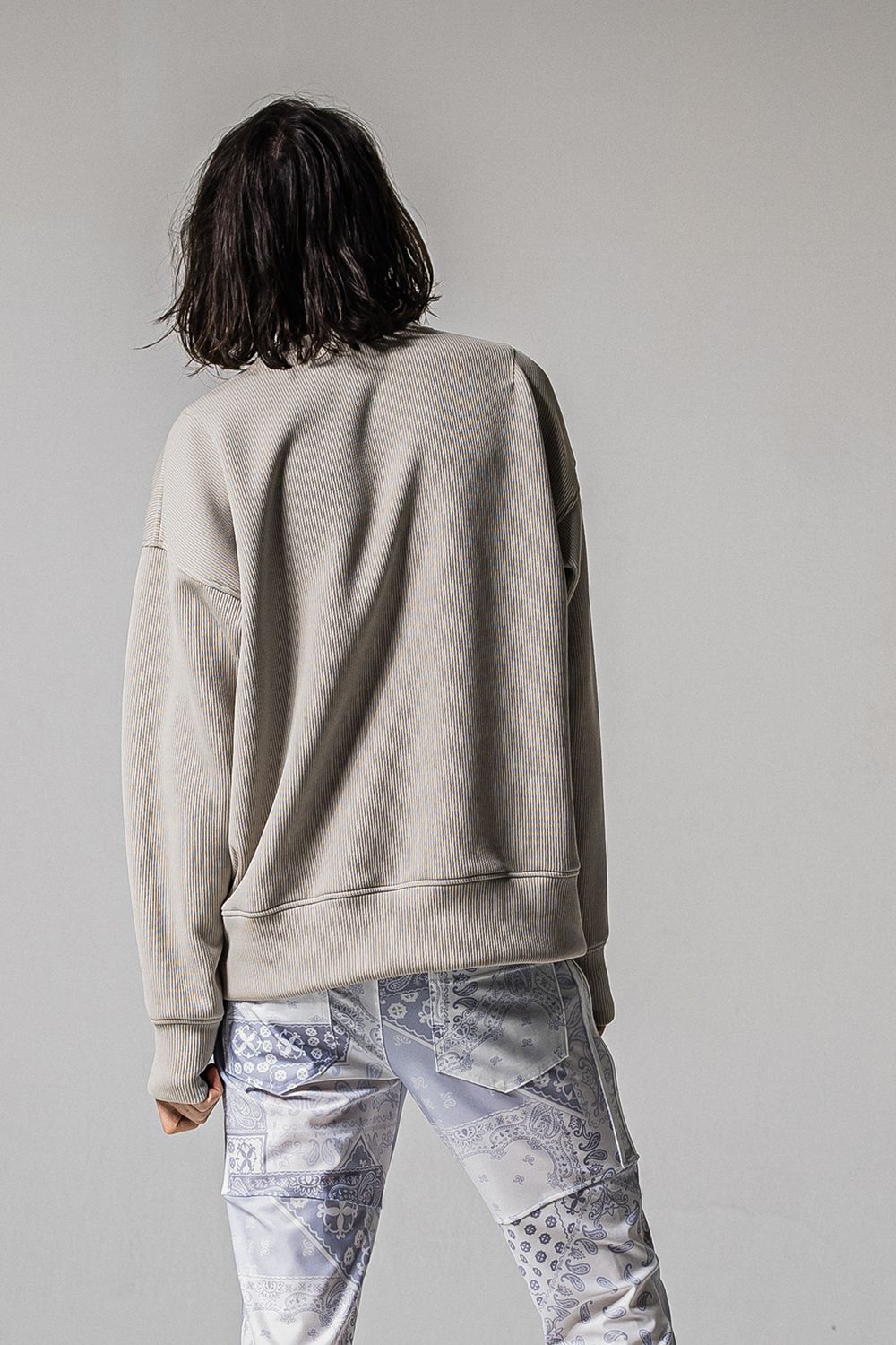 AZE MILITARY DROP TRAINER / 畔編み ミリタリー ドロップ トレーナー