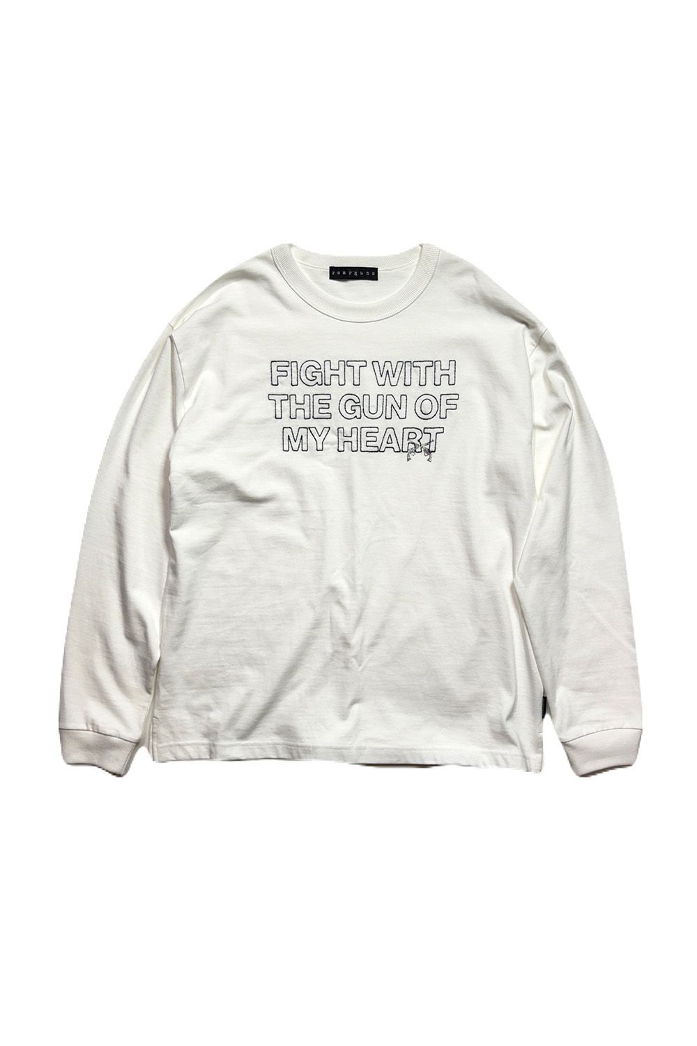 VIN/JER LS/EMB*CRY / ヴィンテージ ジャージ ロングスリーブ T エンブロイダリーメッセージ クロスガンクリスタル