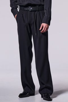 W-Satin Suede Easy Wide Slacks / ダブルサテン スエード イージー ワイド スラックス
