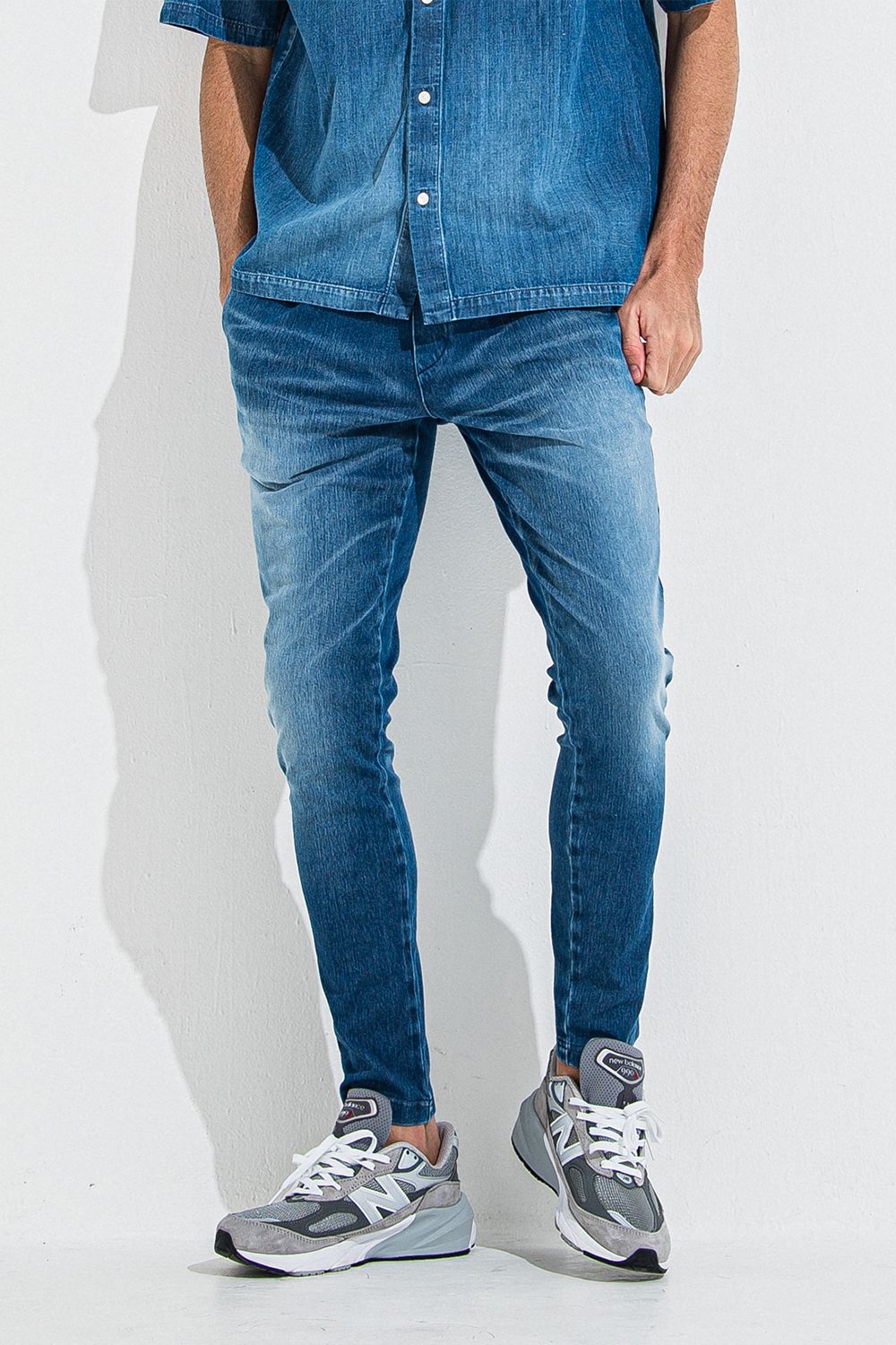 DENIM JERSEY CHRIS EASY TUCK PT / デニム ジャージ クリス イージー タック パンツ