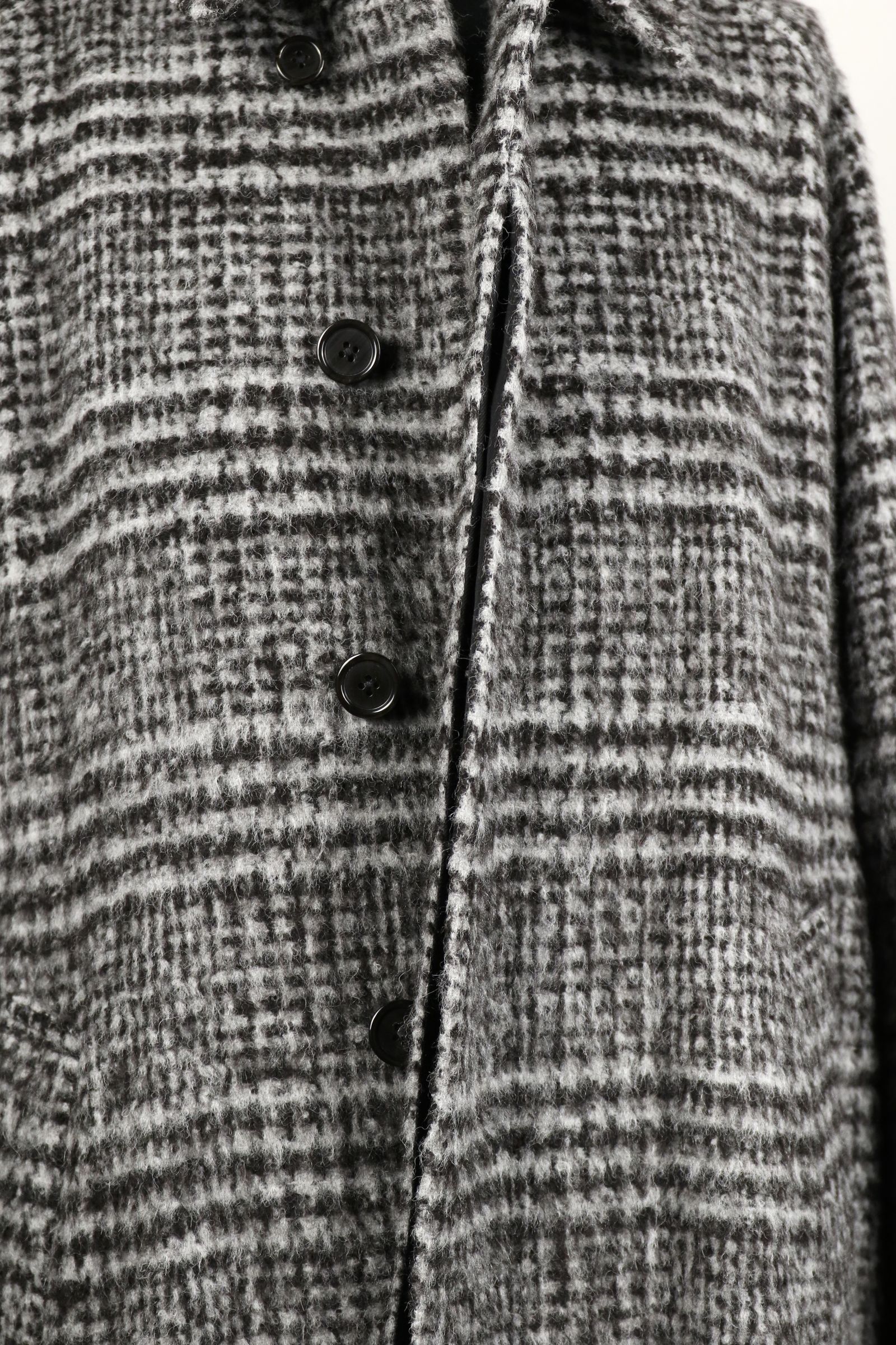 ALPACA SHAGGY PLAID WALK ABOUT COAT / アルパカシャギープレイド ウォークアバウトコート