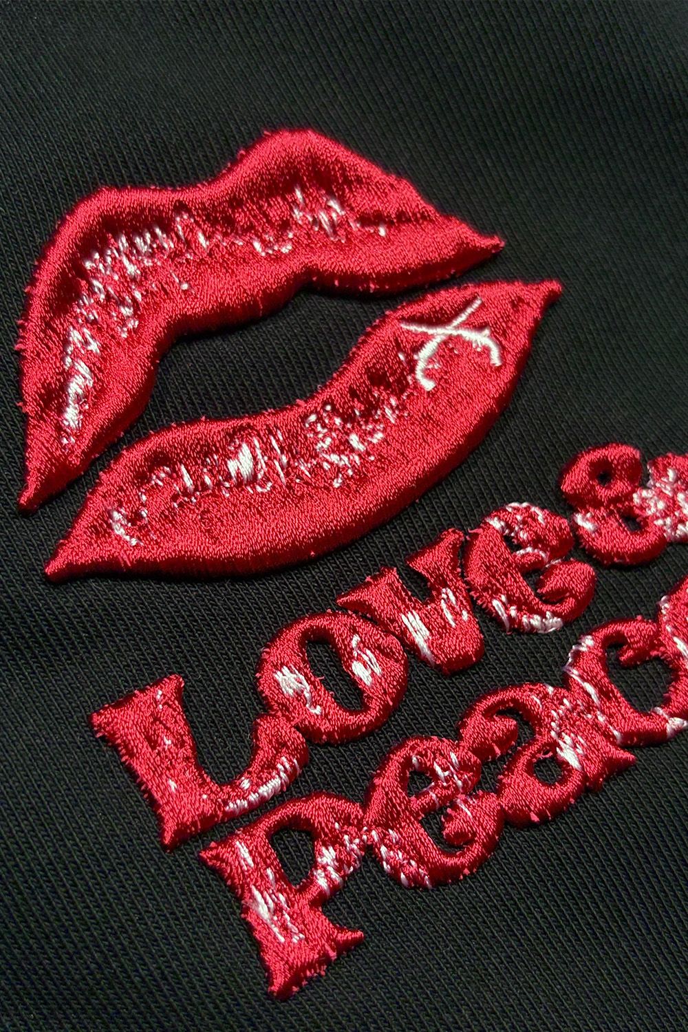 ACTIVE SWEAT LIP/EMB / アクティブ 裏毛 トレーナー LOVE&PEACE エンブロイダリー