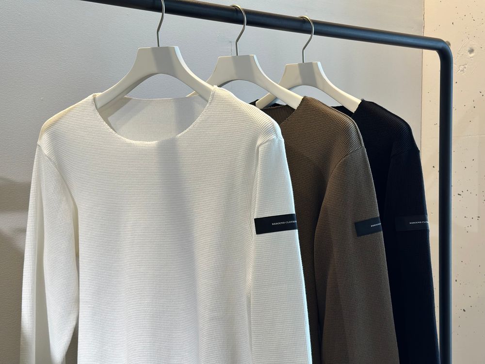 細身のシルエットでベーシックに使いやすく大人気のST COTTON waffle Thermal / RESOUND CLOTHING が久しぶりに入荷しました!!