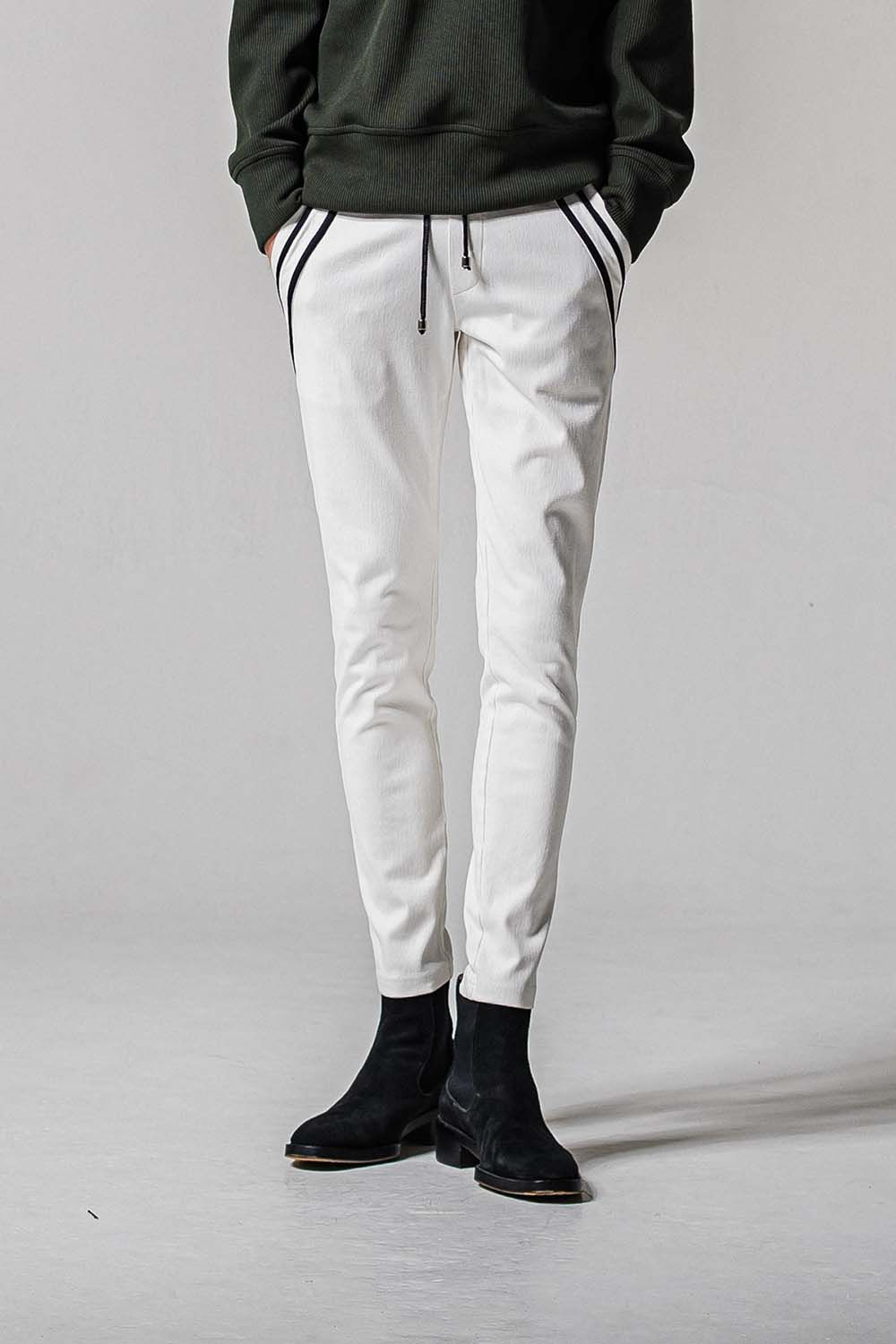 EX DENIM JERSEY EDGE PT / デニム ジャージ エッジ ラインパンツ