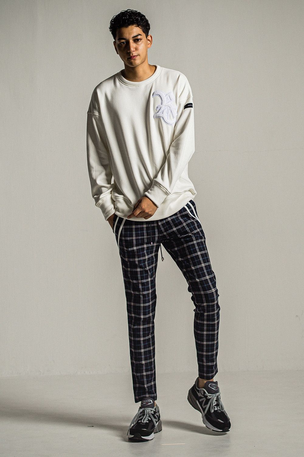 RC CHENILLE VELOURS FLEECE DROP TRAINER / RC シェニール ベロア フリース ドロップ トレーナー