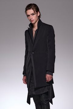 《kiryuyrik 2024-25AW》Trimming Peaked Jacket × Stand Collar Zip Flare Shirt
