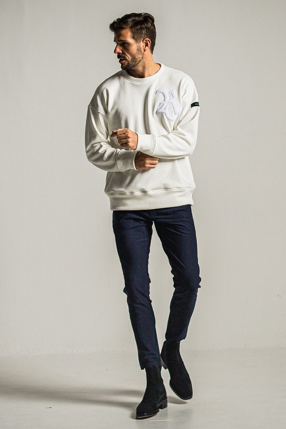 RC CHENILLE VELOURS FLEECE DROP TRAINER / RC シェニール ベロア フリース ドロップ トレーナー