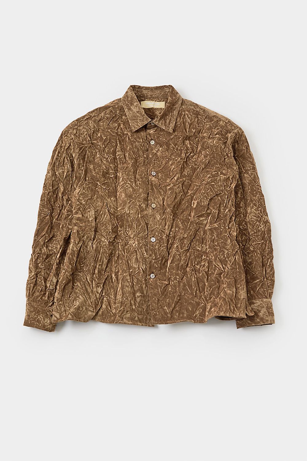 Flock printed washer shirt / フロッキープリント ワッシャー シャツ