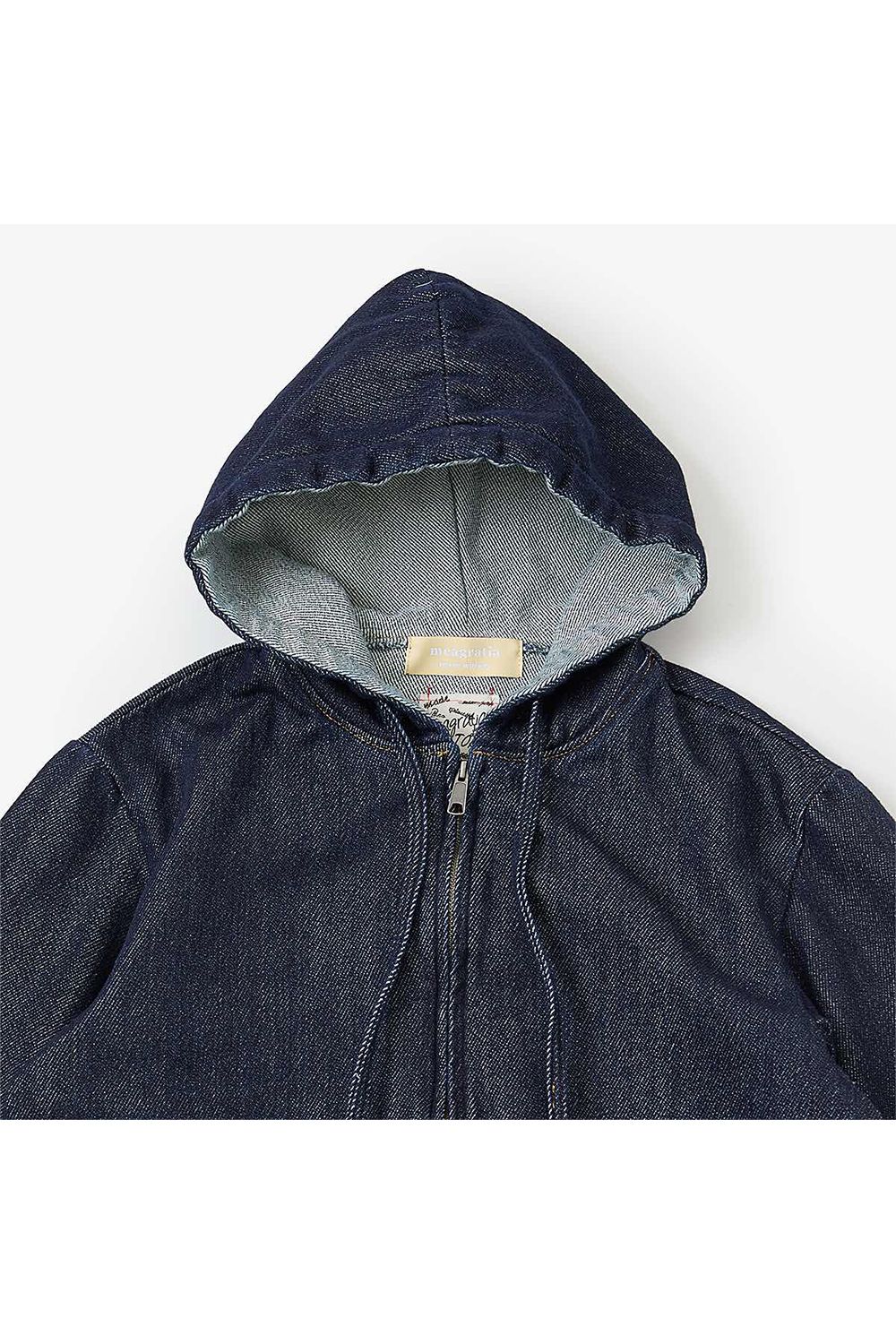 Loose twist yarn denim zip-up hoodie / ルーズ ツイスト ヤーン デニム ジップアップ フーディー
