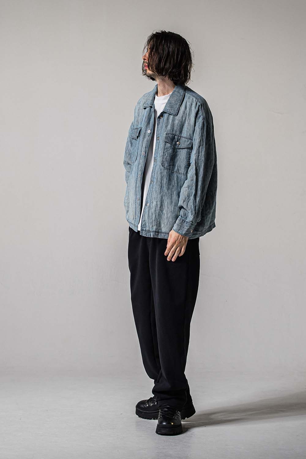 INDIGO LINEN JACK SHIRTS / インディゴ リネン ジャック シャツ