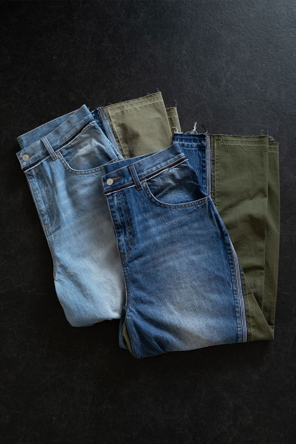 WRAP SEAM LOOSE FIT / ラップ シーム ルーズ フィット リメイク デニム バレルパンツ