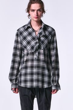 Black & White Check Single Frill Shirt / チェック シングルフリルシャツ
