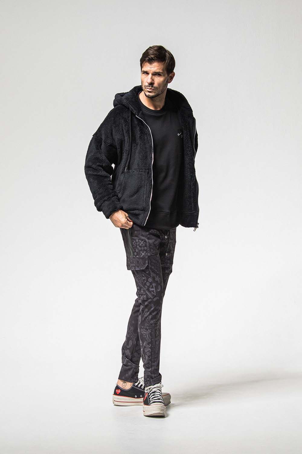 BOA ZIP LOOSE HOODIE / ボア ジップ ルーズ フーディ
