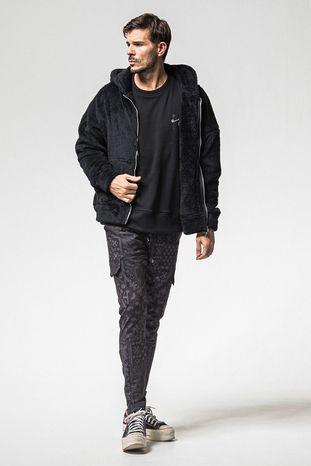 BOA ZIP LOOSE HOODIE / ボア ジップ ルーズ フーディ