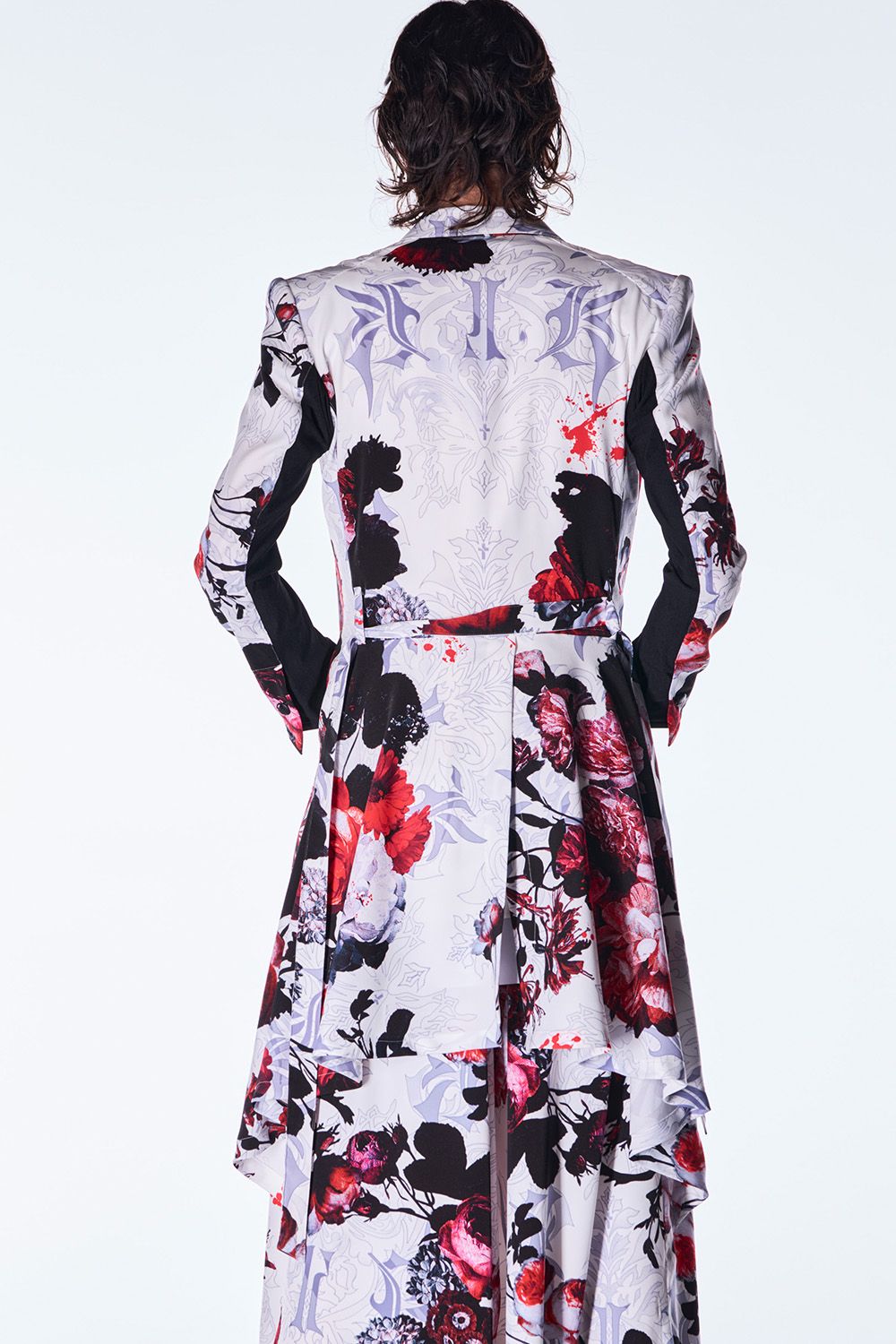 Goth Flora Suede Satin Flare Jacket  / ゴス フローラ スエード サテン フレア ジャケット