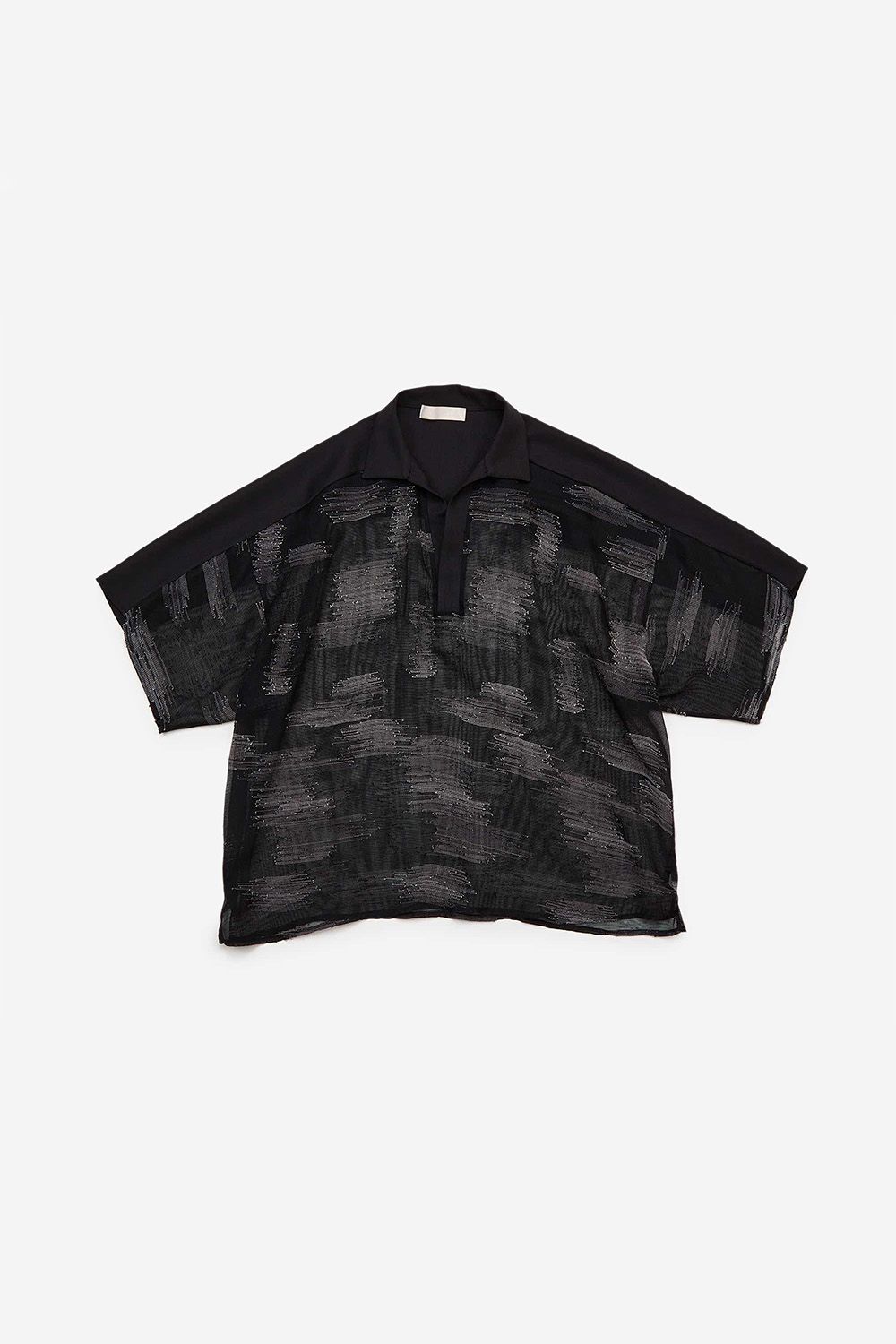 Mesh skipper collar SH / メッシュ スキッパーカラー シャツ