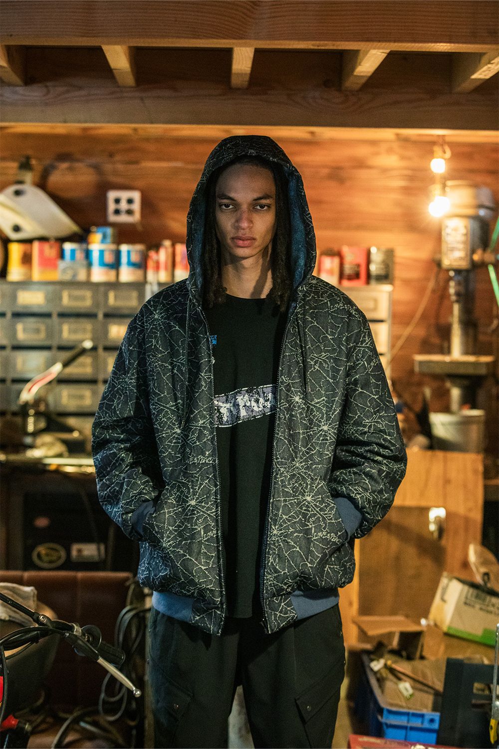 SPIDER JQD HOODIE / リバーシブル スパイダー ジャガード フーディ