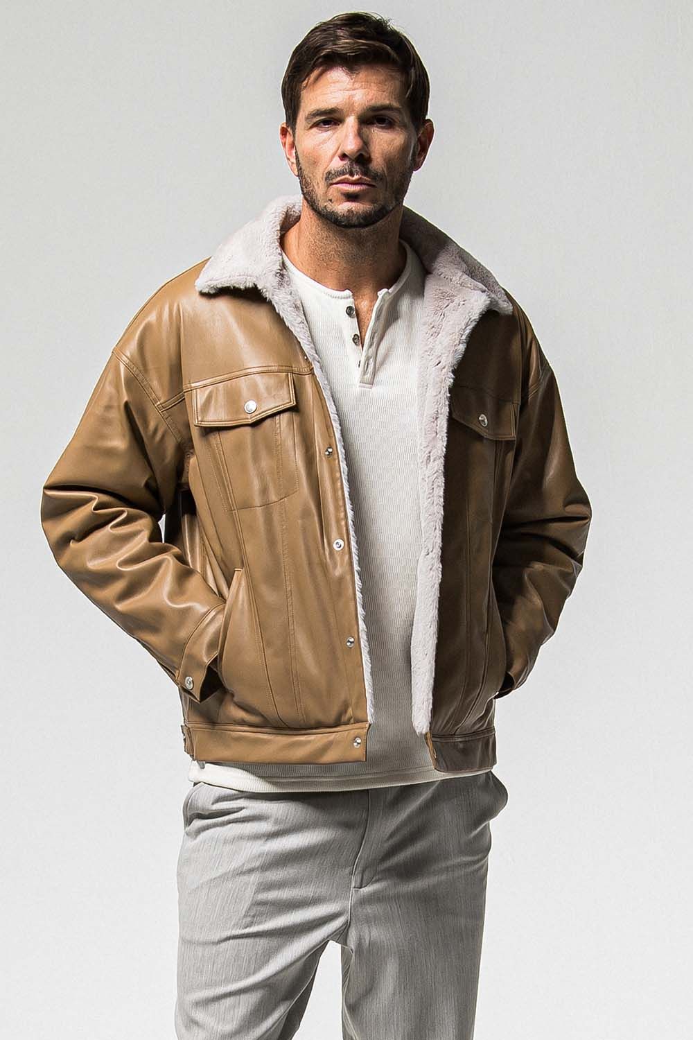 LEATHER FUR OVER G  / レザー ファー オーバー Gジャン