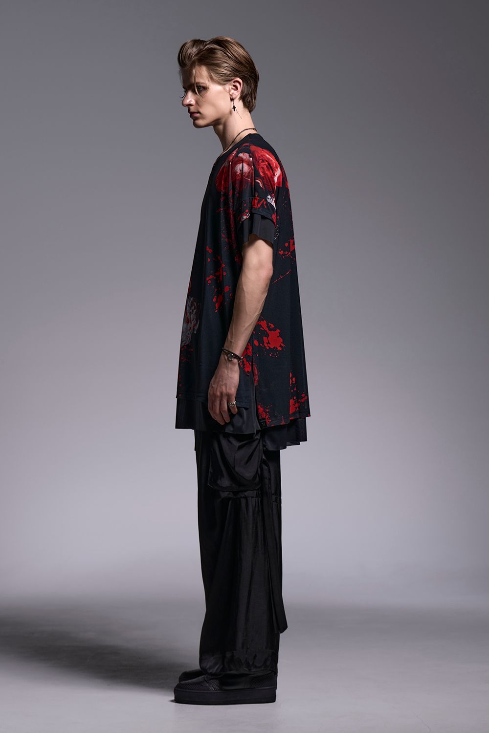 Flora Mesh Crew Neck Layered-T / フローラメッシュ クルーネック レイヤードTシャツ