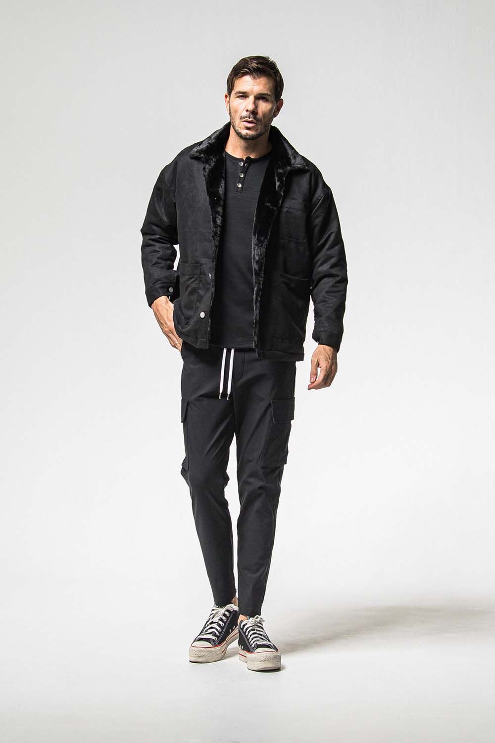 VELOURS FLEECE THERMAL HENRY / ベロア フリース サーマル ヘンリーネック