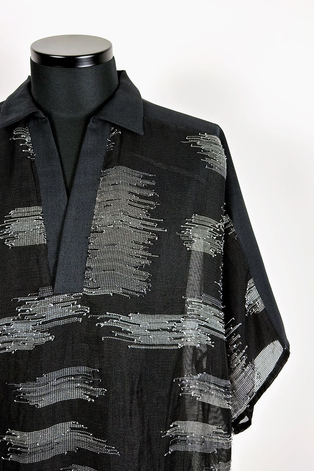Mesh skipper collar SH / メッシュ スキッパーカラー シャツ
