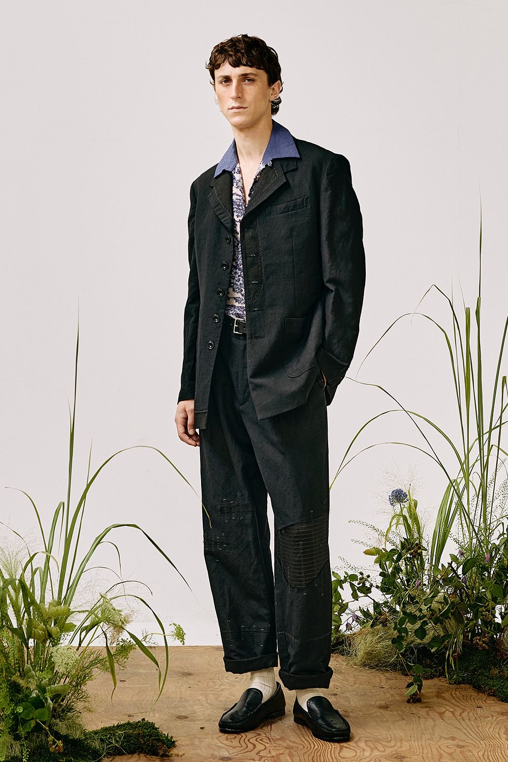 Cut jacquard P/O shirt / カットジャガード プルオーバー シャツ
