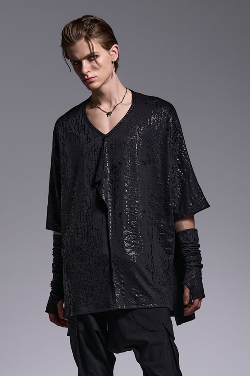 HAKU-BEATENJIKU Dolman Single Frill-T / 箔ベア天竺 ドルマンスリーブ シングルフリル Tシャツ