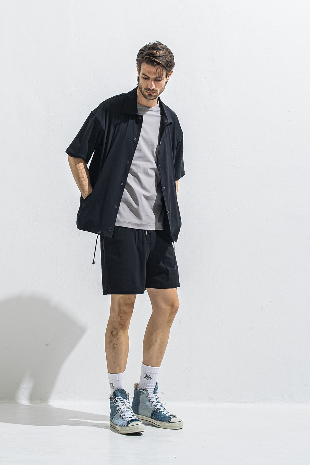 NYLON HALF COACH JACKET / ナイロン ハーフスリーブ コーチジャケット