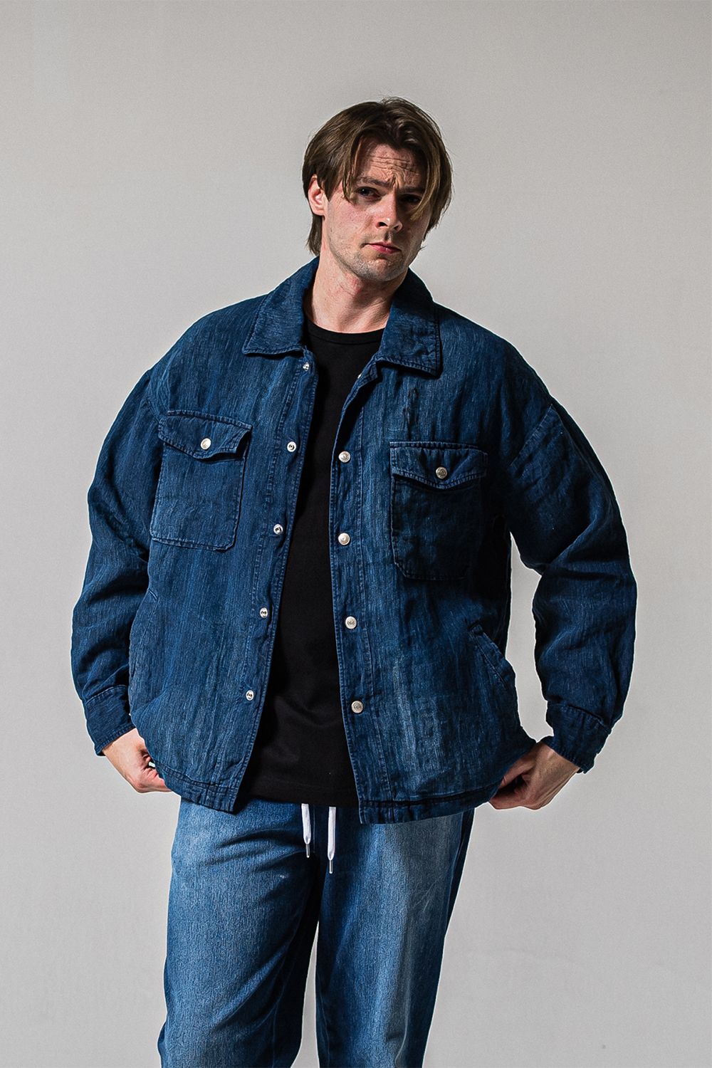 INDIGO LINEN JACK SHIRTS / インディゴ リネン ジャック シャツ