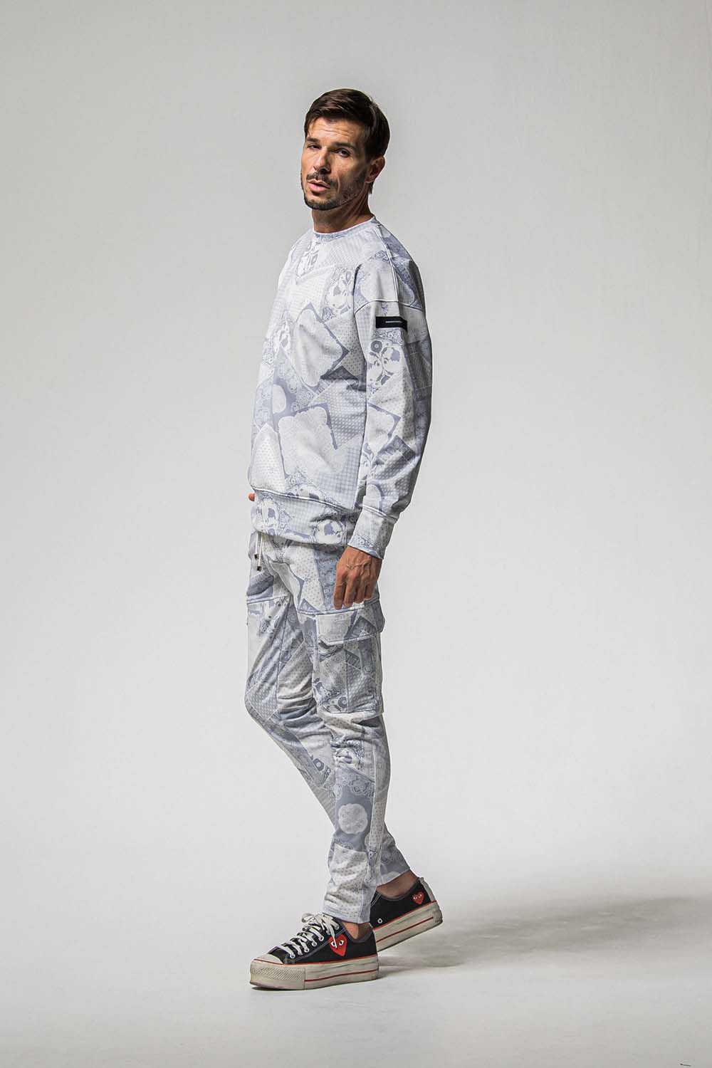 PAISLEY BACK FLEECE DROP TRINER / ペイズリー バック フリース ドロップ トレーナー