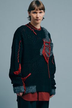 Mixed fur knit P/O / ミックス ファー ニット プルオーバー