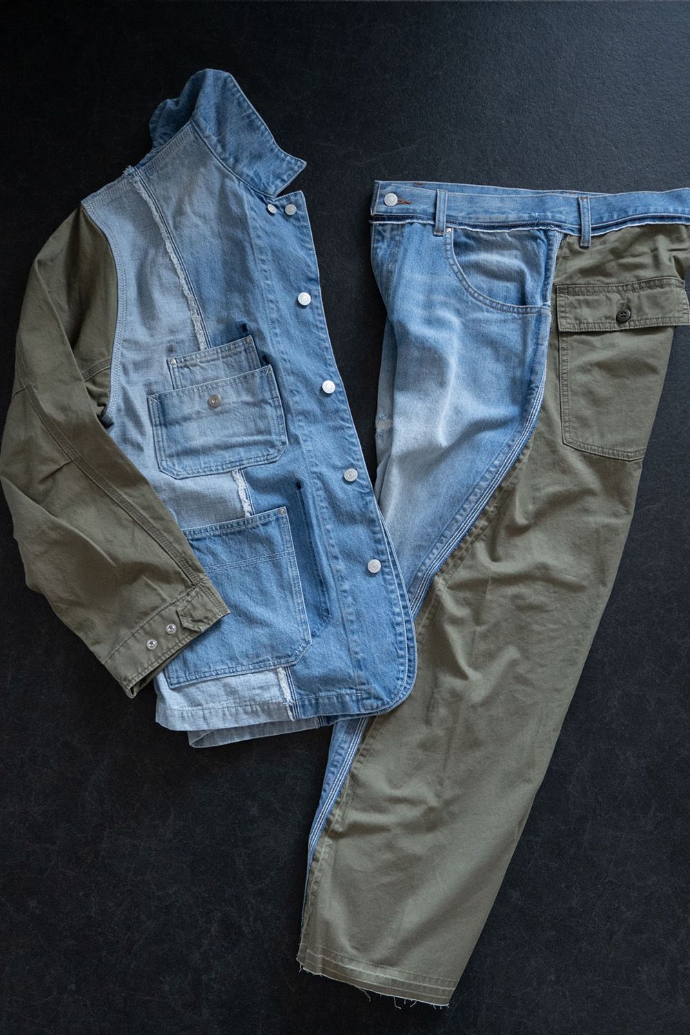 WRAP SEAM LOOSE FIT / ラップ シーム ルーズ フィット リメイク デニム バレルパンツ