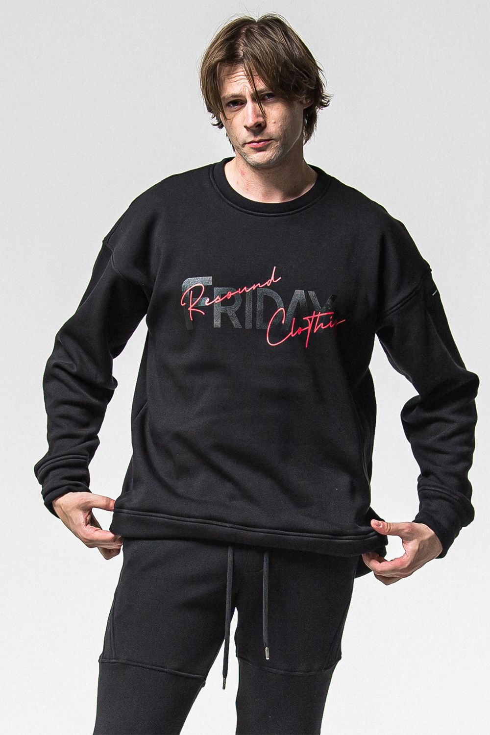 FRIDAY OLD LOGO VELOURS FLEECE TRINER / FRIDAYコラボ オールドロゴ 裏ベロアフリーストレーナー