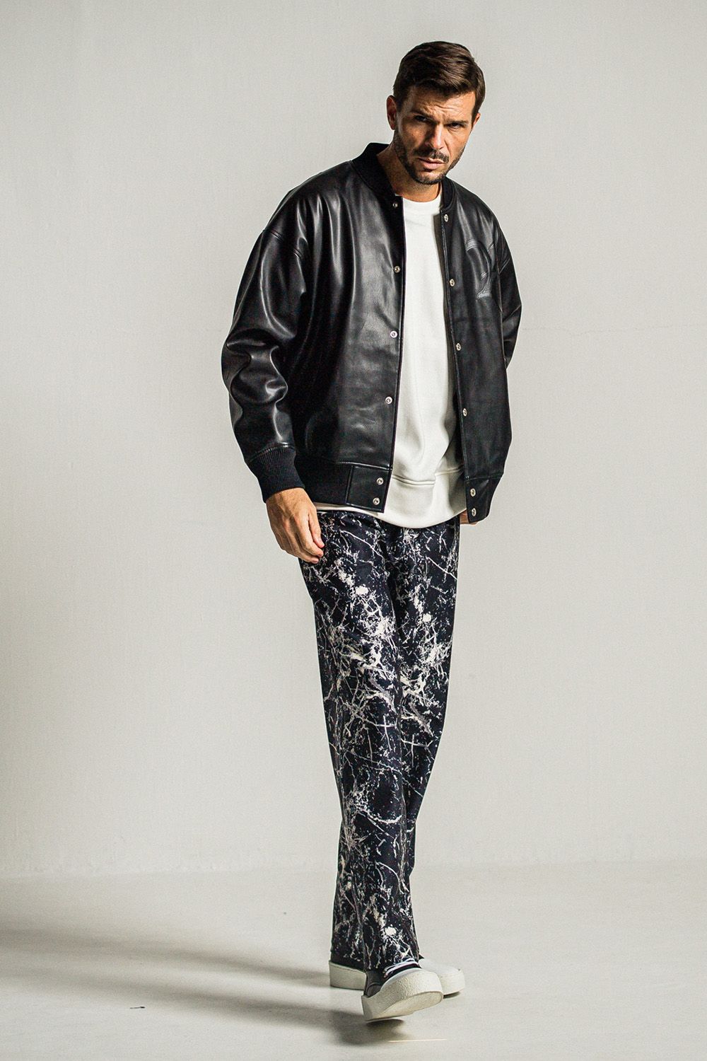 LEATHER VARSITY JACKET / レザー バーシティ ジャケット