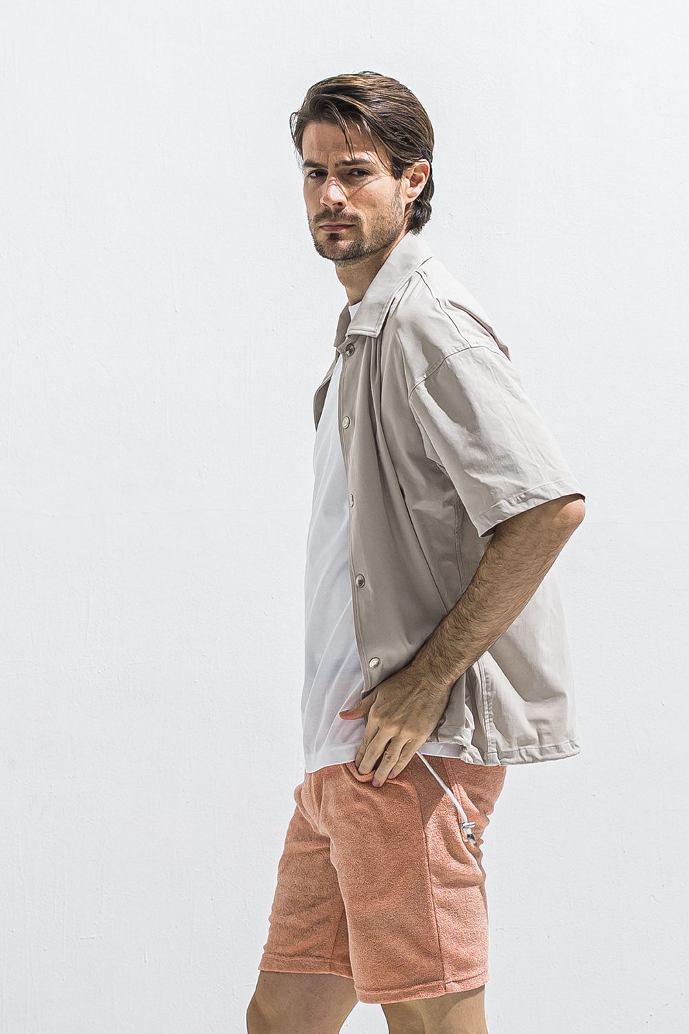 NYLON HALF COACH JACKET / ナイロン ハーフスリーブ コーチジャケット