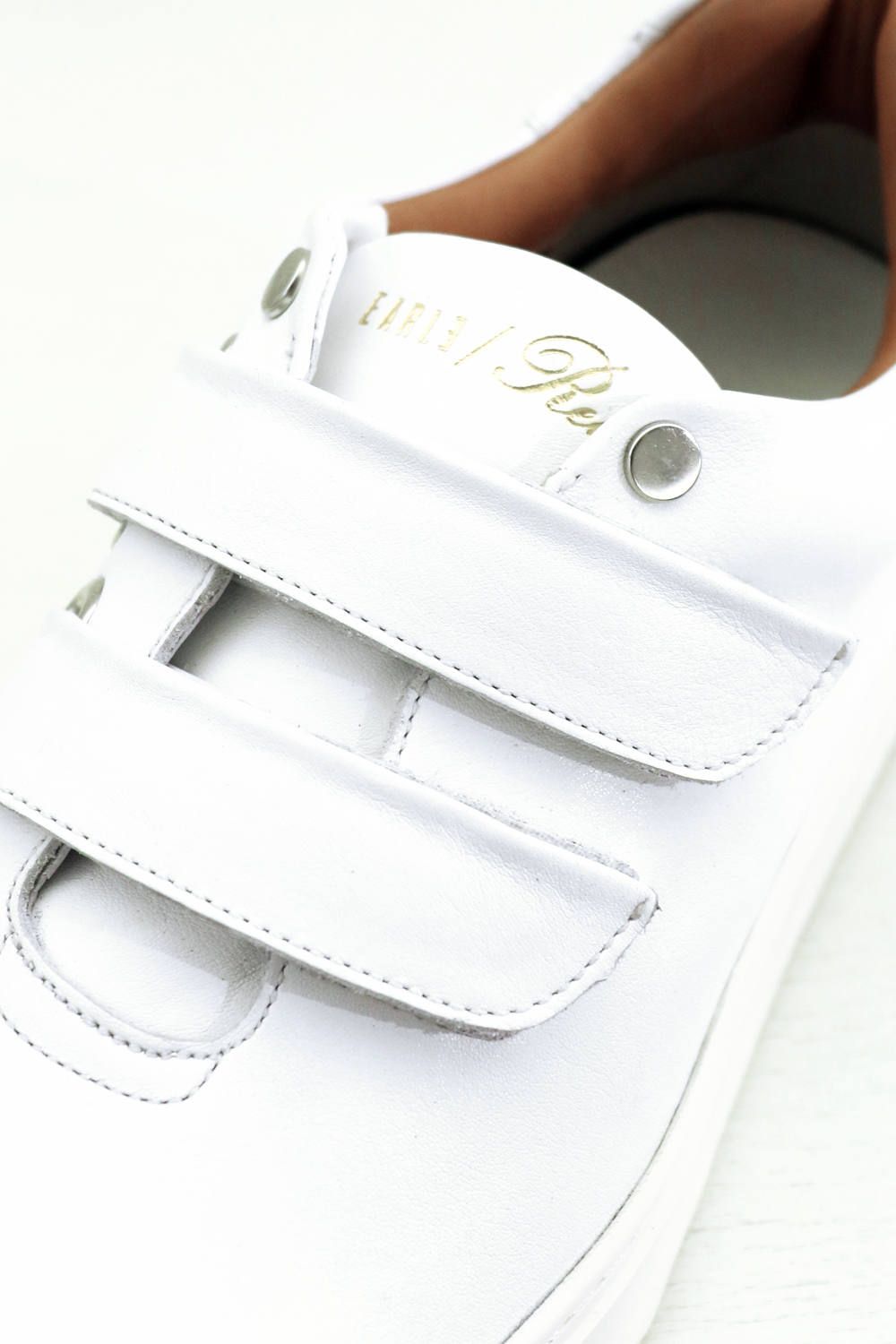 Hole cut velcro sneakers