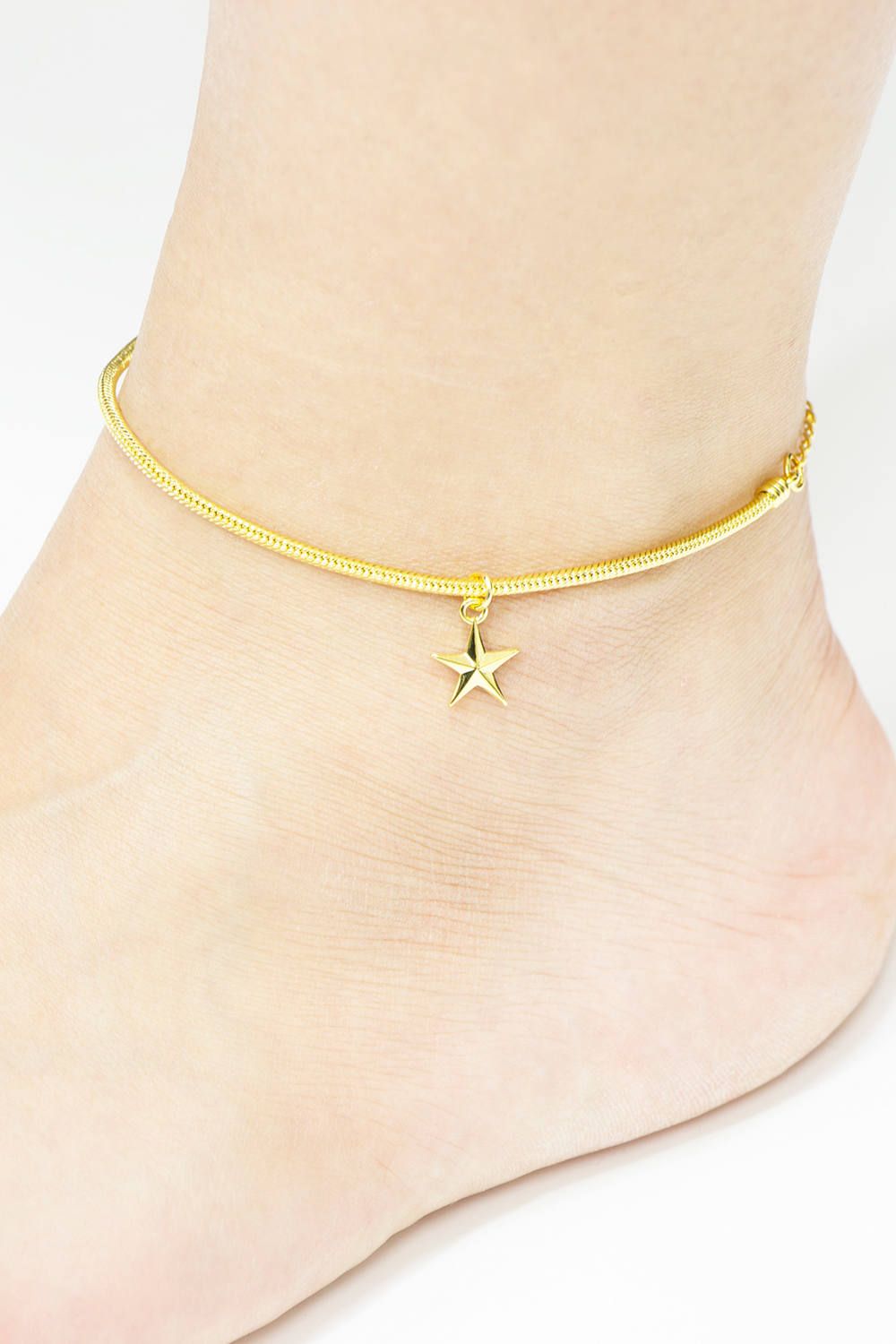 Tiny star yellow gold Anklet