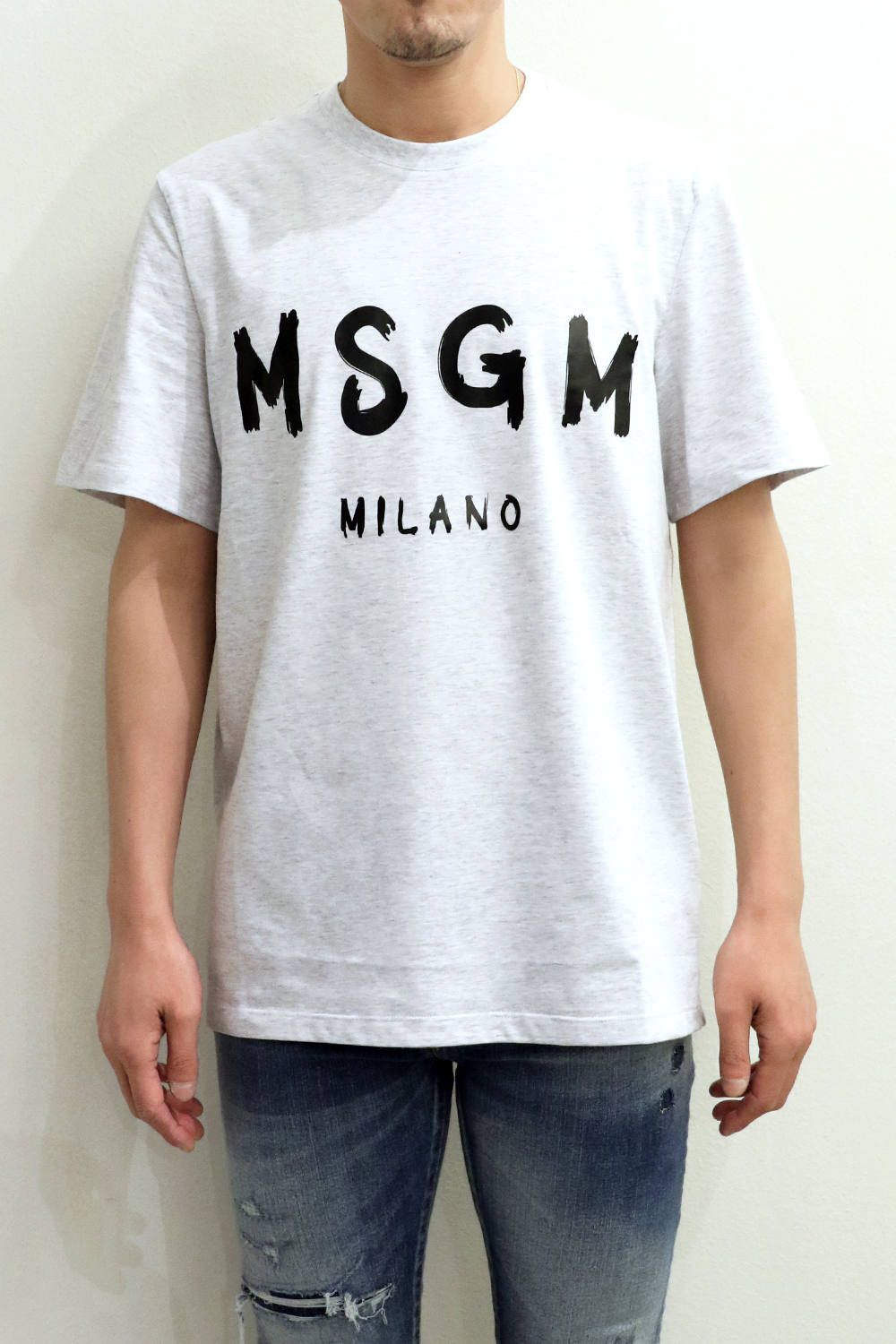 T-SHIRT WITH BRUSHSTROKE LOGO